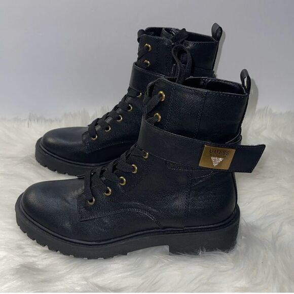 Guess Los Angeles Women’s Ankle Combat Boots Lace Up Black Size 8.5 NOWT - Picture 6 of 14